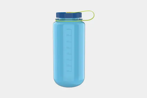 A water bottle with time markers